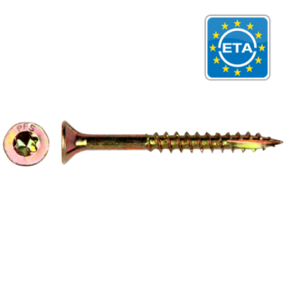 Picture of screw univ. torx - 3.50 x 50 yellow zinc plated